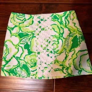 Lily Pulitzer Green and White Skirt